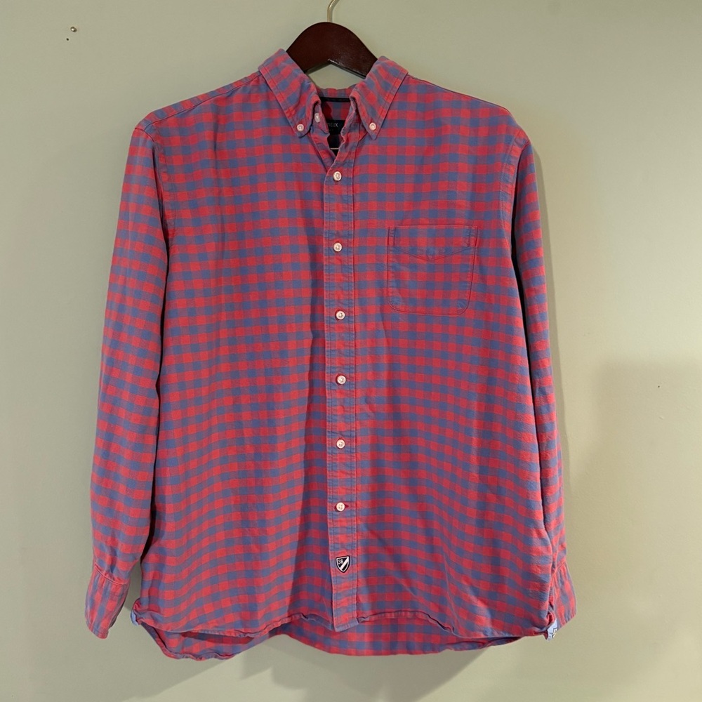 Cremieux Classics Men’s XL Red & Blue Check Button-Down Shirt